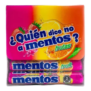 Mentos Caramelo Suave Confitado Caja 12 Pz Variedad Sabores Sabores Frutas