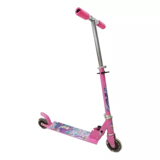 Patinete Infantil Rosa Luz Dobravel E Altura Ajustavel 50kg