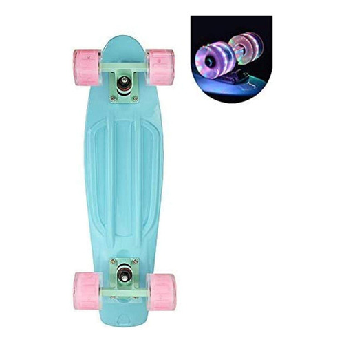 Cruiser - Patineta Para Niñas Con Ruedas De Luz Led, Patin. Color Azul claro