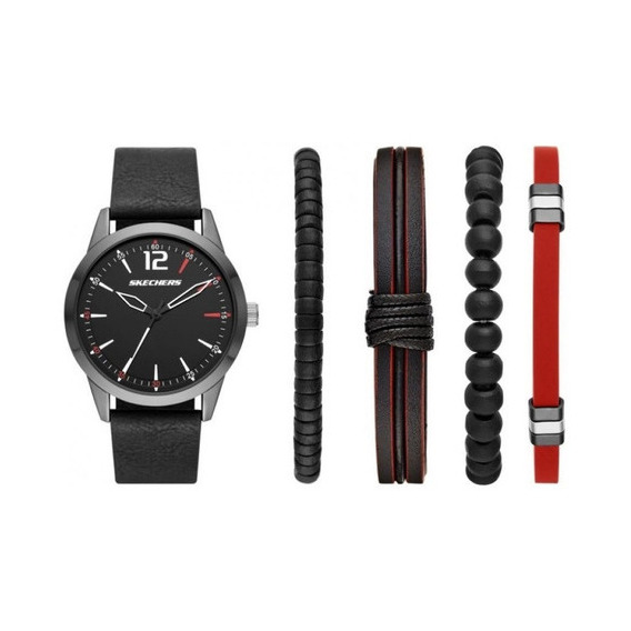 Reloj Para Hombre Skechers Sets Men´s Sr9066 Negro Color de la correa SR9066 / SET CABALLERO