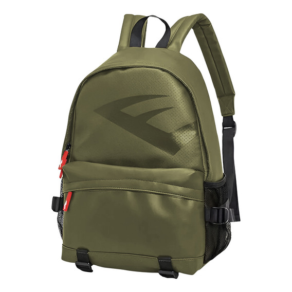 Mochila Portanotebook Everlast Hombre Mujer Cuero Pu Urbana Color Verde militar Diseño de la tela Liso