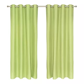 Set 2 Cortinas Blackout Termico 140x220 Verde Pistacho