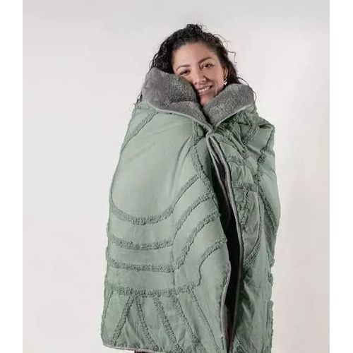 Frazada Cobertor Austral Verde 109 X 170 Borrega Vianney Diseño De La Tela Liso