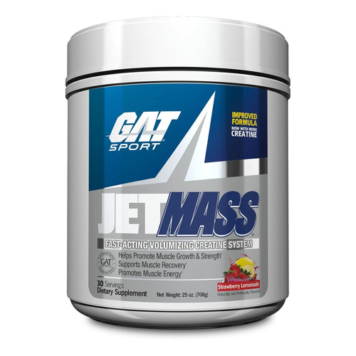 Suplemento en polvo GAT Sport  JETMASS creatina sabor strawberry lemonade en pote de 708g