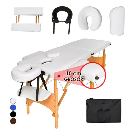 Camilla Para Masajes Profesional Plegable Spa Gran Shopping Tatto Cama Fac Color Blanco