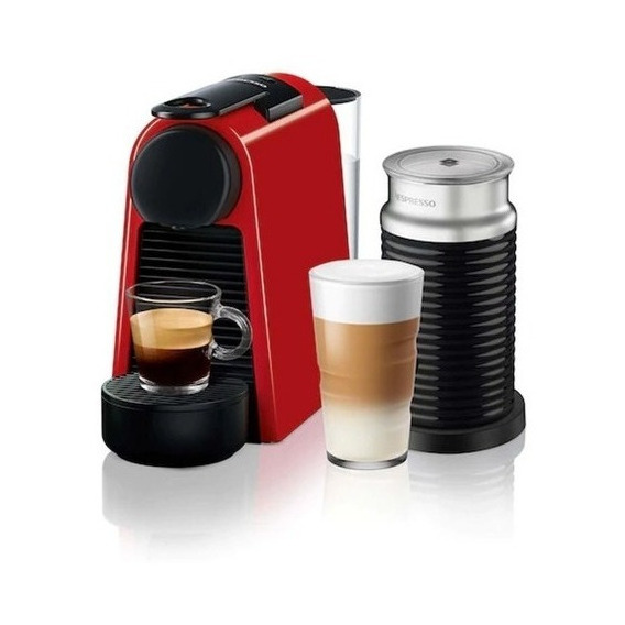 Cafetera Nespresso Essenza Mini D Roja + Espumador Aeroccino