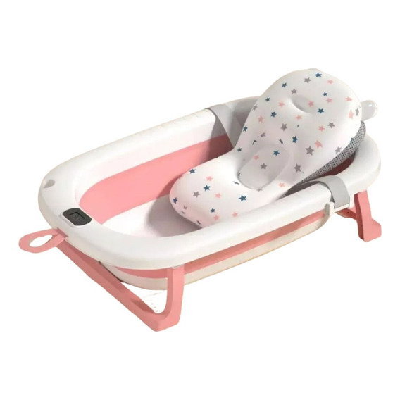 Bañera Baño Bebes Plegable Baby Splash Sensor Temperatura Color Rosa Liso