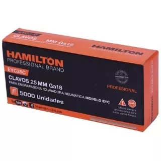 Clavos Para Clavadora Hamilton 25 Mm Calibre 18 Profesional
