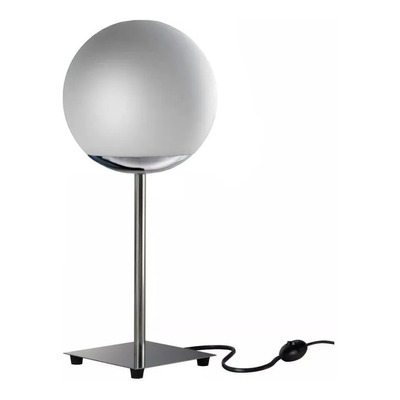 Velador Globo Opal 15cm Pie Acero Apto Led Deco Luz Desing