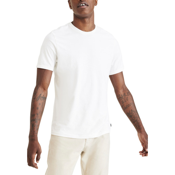 Polera Hombre Crewneck Tee Slim Fit Blanco Dockers