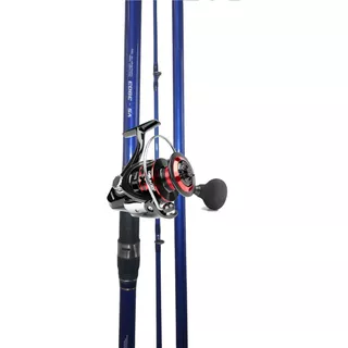 Caña De 3 Tramos 3,90 Mts Marine Sports + Reel Frontal 6000