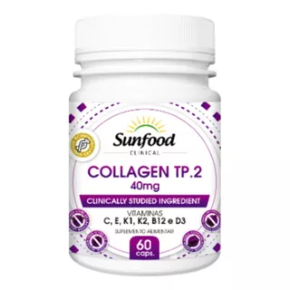 Collagen Colágeno Tipo 2 + Vitaminas 60 Capsulas Sunfood Clinical Sem Sabor