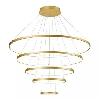 Lustre Pendente Moderno Led 5 Anéis Arco 120cm Bivolt Luxo