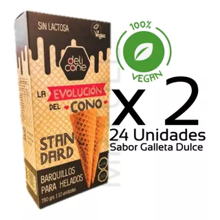 Cono Helados Barquillo Artesanal Delicone  Vegan 24 Unidades