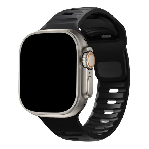 Pulsera Silicona Sport Compatible Con Apple Watch Ultra 49mm Ancho 49 Mm Color Negro