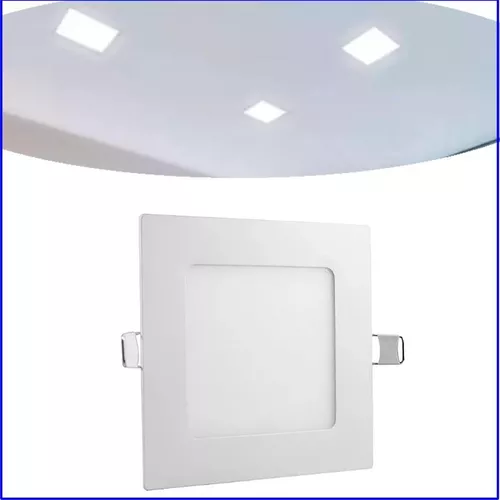  Luces de techo LED, panel cuadrado de espesor 6 W/9 W con luces  LED para iluminación de habitaciones (4 paquetes), 6 W : Todo lo demás