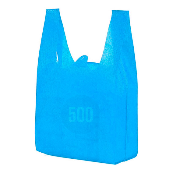 500 Bolsas Tnt Ecologica 60x35 Reciclable Celeste 40grs