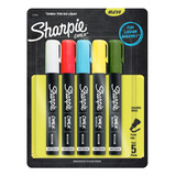 Set 5 Marcadores Tiza Sharpie Chalk Para Pizarra Y Vidrio