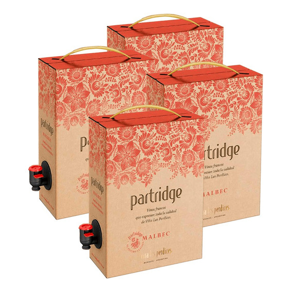 Vino Las Perdices Bag In Box Partridge Malbec 4x3 Litros