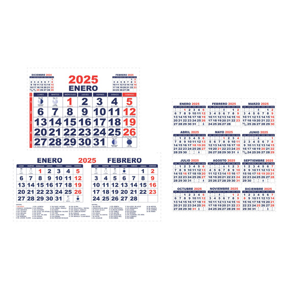 Plantilla Calendario 2025 - 3 Diseños Para Imprimir