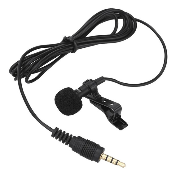 Microfono Corbatero 1.5m Para Celulares  Metalico Anti Ruido Color Negro