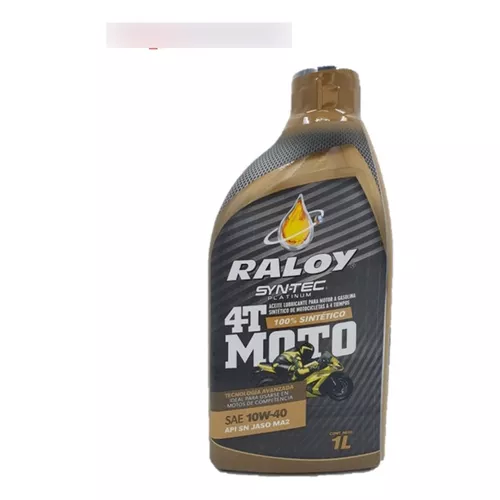 Aceite Raloy 100% Sintetico Sae 10w40 Jaso Ma2 Moto 4t Litro