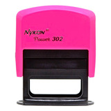 Carimbo Automático Nykon 302 Rosa Neon Tinta Preto