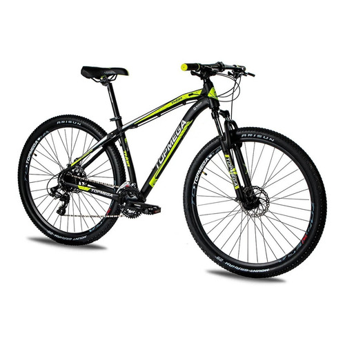 Mountain bike TopMega Thor R29 20" 24v frenos de disco mecánico cambios Shimano Tourney TX y Shimano Tourney TY700 D/Tiro Index color negro  