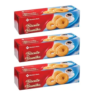 Kit 3 Biscoito Alemâ De Baunilha Member's Mark Pacote 400g