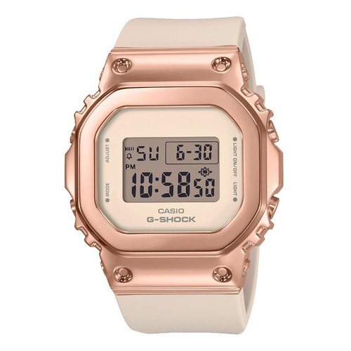 Reloj Casio G-shock Metálico Original Oro Rosa Para Mujer Color del fondo Negro