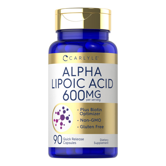 Suplemento De Ácido Alfa Lipoico Carlyle 600 Mg Más Biotina