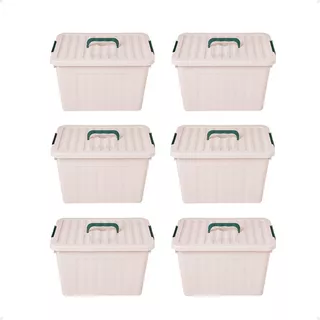 Set X6 Cajas Organizadoras Plasticas Apilables Chicas