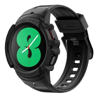 Case + Pulseira Spigen Rugged Pro Para Galaxy Watch4 De 40mm Cor Black Largura 40 Mm