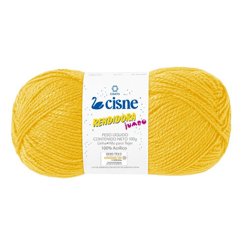 Lana Cisne Rendidora Jumbo X 5 Ovillos - 500gr Por Color Color Amarillo 12534