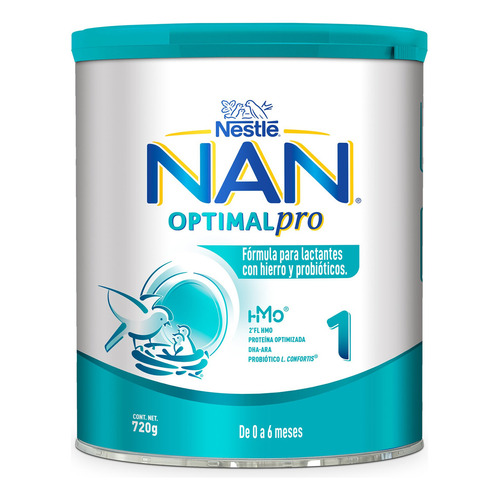 Leche de fórmula en polvo sin TACC Nestlé Nan Optipro 1 en lata de 1 de 720g - 0  a 6 meses