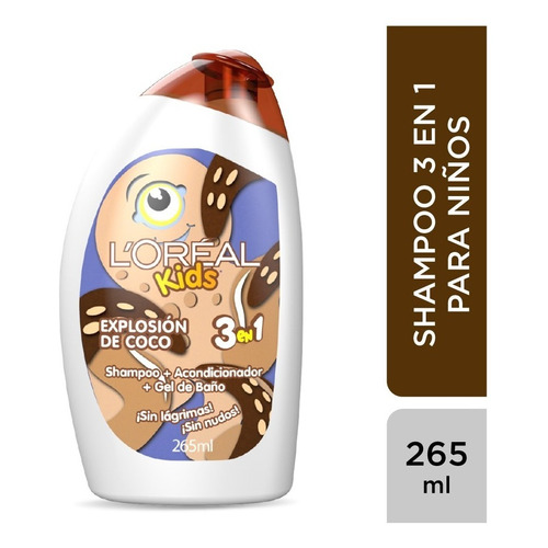 Shampoo L'oréal Paris 3 En 1 Coco Kids 265 Ml