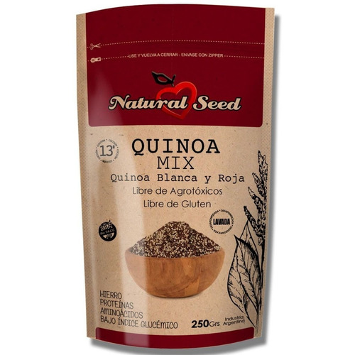Quinoa Mix Natural Seed 250gr Blanca Y Roja Lavada S/tacc Dw