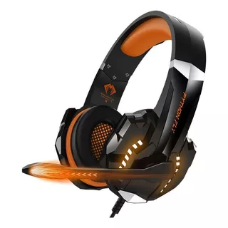 Audífonos Gamer Fly G9000 Negro Con Luz Led Color Naranja