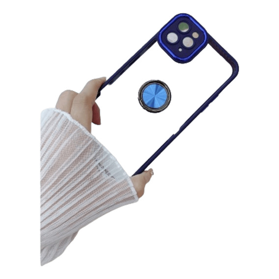 Funda Case Para Xiaomi Poco X5 5g Transparente Cromado Azul