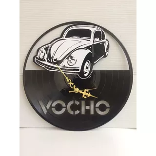 Reloj Pared Disco Vinilo Acetato Vocho Vw Vintage Auto Carro