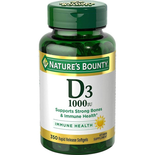 Vitamina D3 Nature's Bounty 1000 Iu 350 Cápsulas Sabor Sin Sabor