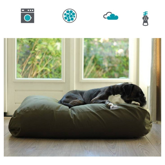 Cama Puff Rectangular Mascotas Perro Raza Pequeña