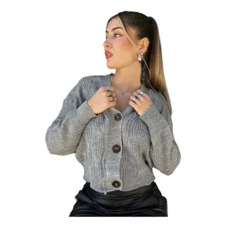 Cardigan Mujer Sweater Invierno Saco Con Botones Tejido