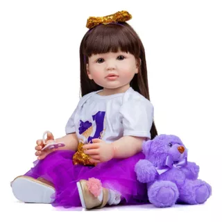 Boneca Bebe Reborn Princesa De Silicone 55cm  + Acessorios