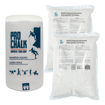 Kit Dispenser C/ 2 Refil 900ml Pro Chalk Magnésio Liquido