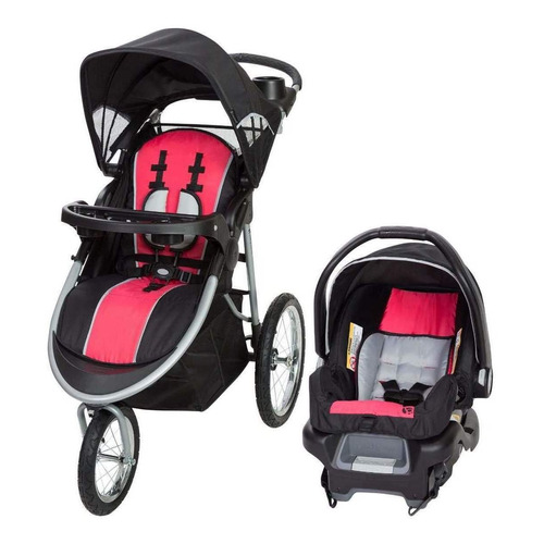 Carriola para correr Baby Trend Pathway 35 Jogger travel system optic pink con chasis color gris
