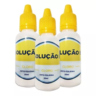 Kit 3 Liquido Reagente Cloro Cl Para Piscina Reposição 20ml