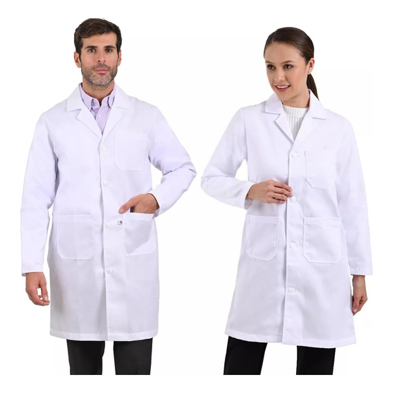 Uniforme Médico Bata Laboratorio Blanca Para Mujer Y Hombre