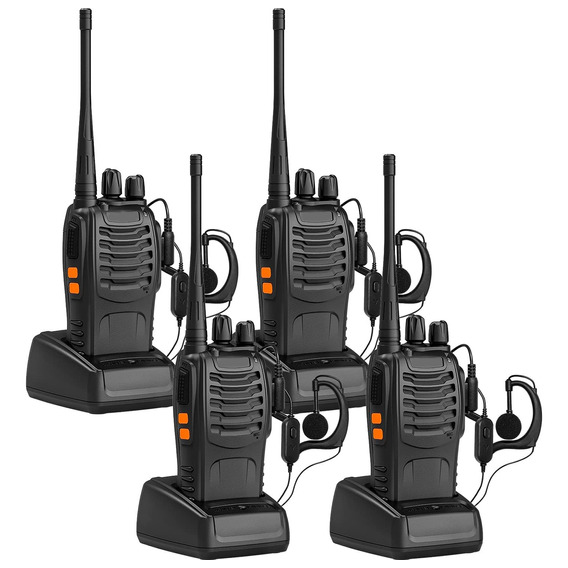 Radios Walkie Talkies Bf-888s Con Manos Libres, 4 Piezas Kit