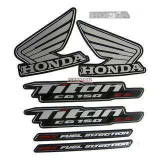 Kit Adesivo Jogo Faixas Moto Honda Titan 150 2011 Ex Preta Cor Preta